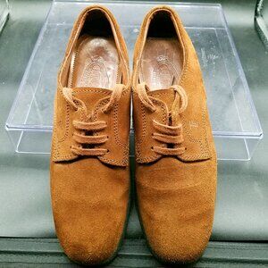 Tod’s Brown Suede Oxford Lace-Up Shoes Rubber Sole Women’s EU 37 US 7 Pre-Owned